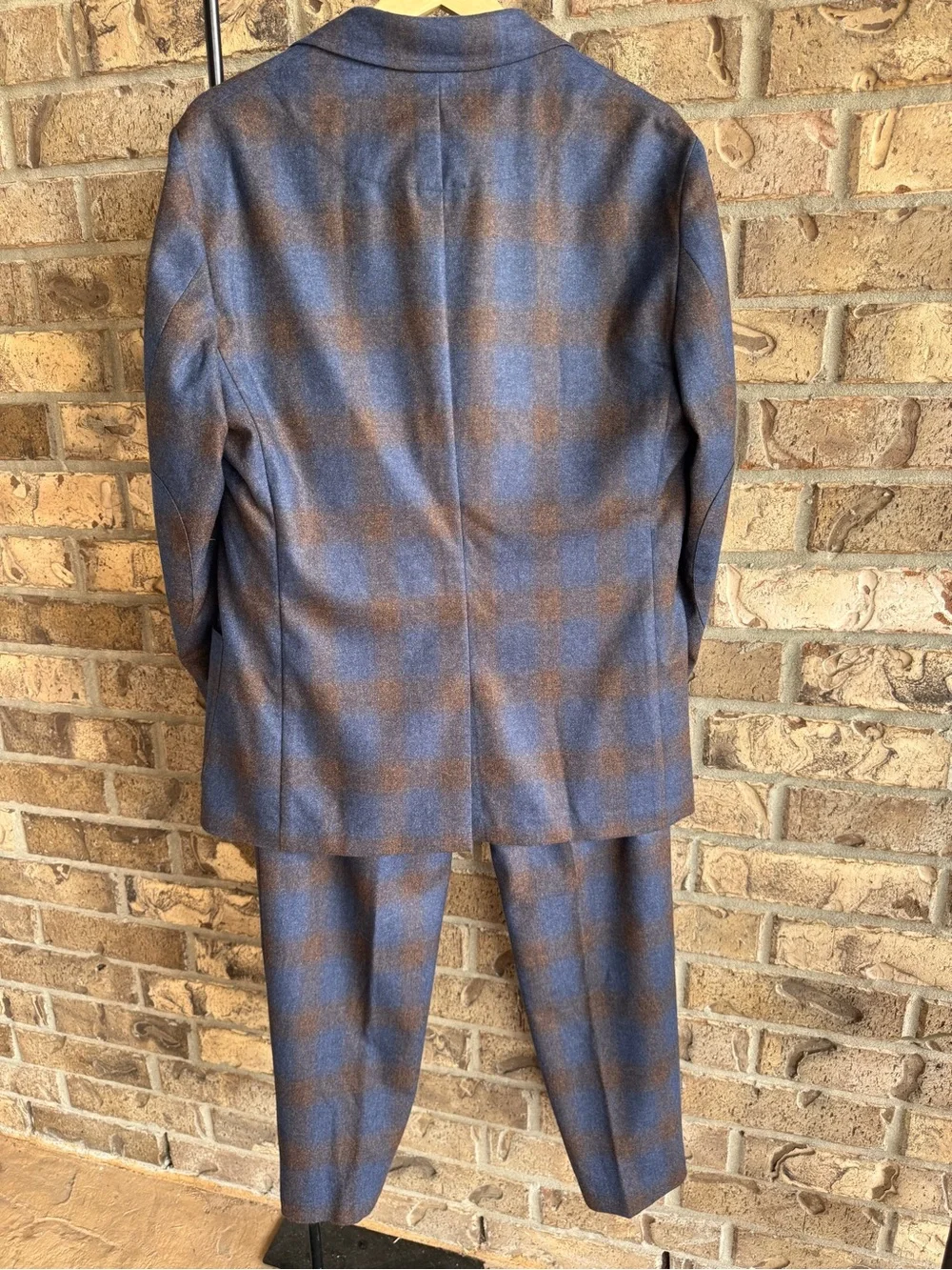 Jim Thompson Men’s Lightweight Lambswool Plaid Suit Blazer 40 Pants 34
